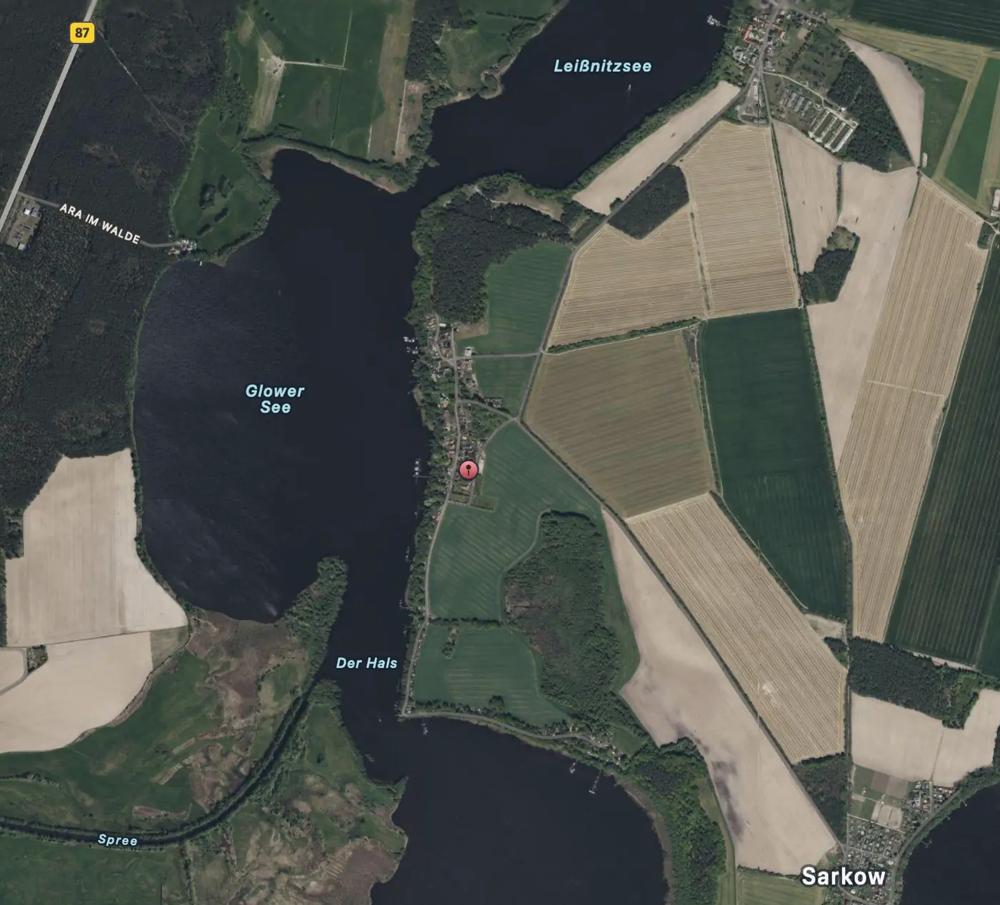 Satellitenansicht Glower See